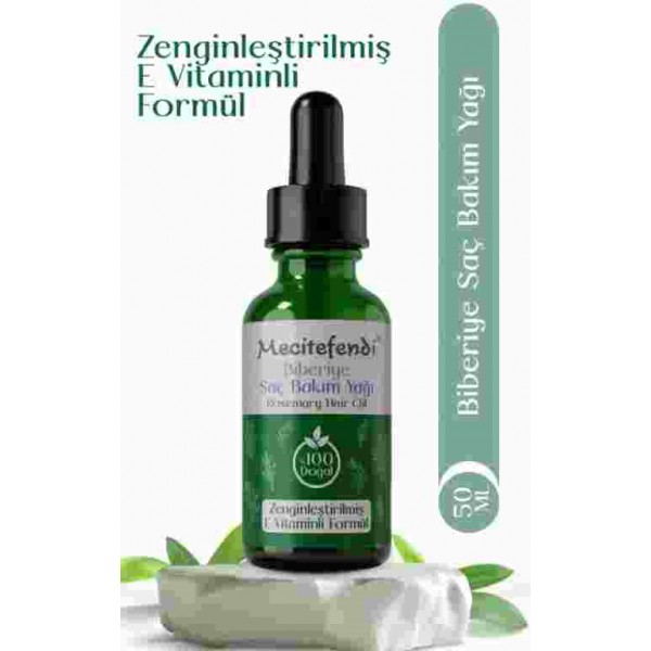 Mecitefendi Biberiye Saç Bakım Yağı 50 ml E vitaminli 