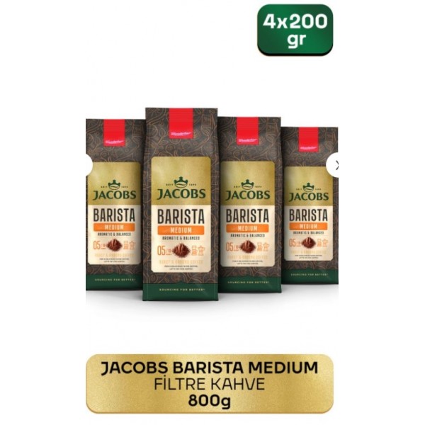 Jacobs Barista Medium Filtre Kahve 200gr X 4